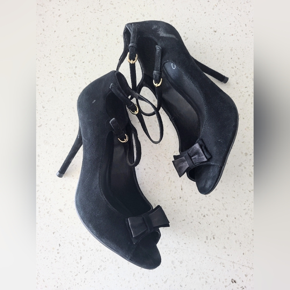 Aldo Black Heels with Bow Detail